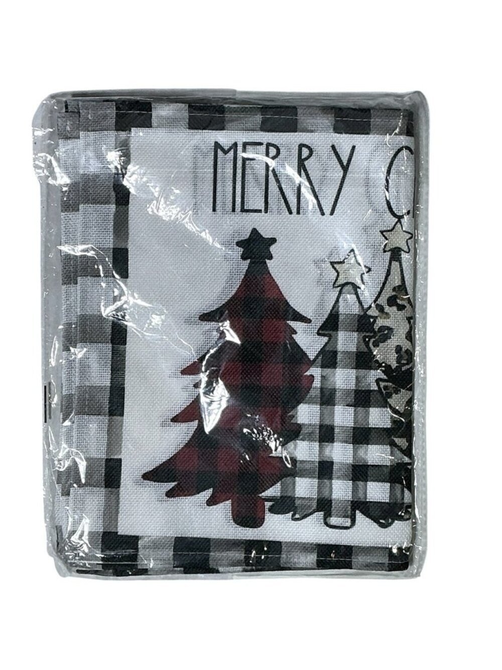 Christmas Placemats Trees Buffalo Plaid Placemats Black White 12 x 18 4 PC Set - Picture 10 of 16